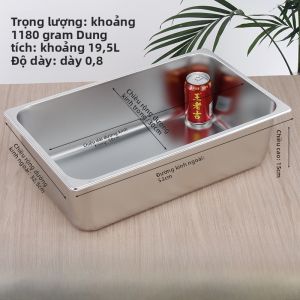 Hộp Đựng Thức Ăn Bằng Thép Không Gỉ Vuông Đáy Phẳng Lớn Có Nắp Cho Xe Buýt Bán Lẻ Ăn Nhanh Dụng Cụ Nhà Bếp
