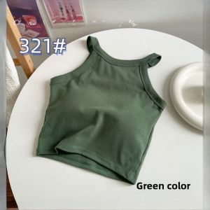 Summer Yellow Dopaamine Vest Womens Outerwear Sports Bra Pad Covering Underarm Strapless Tank Top Stylish Back Design