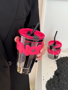 Gelas Kaca HOHO Hitam 350 ML + BOX AESTHETIC Tumbler kaca Mug Souvenir Kado Hampers Hadiah Gift