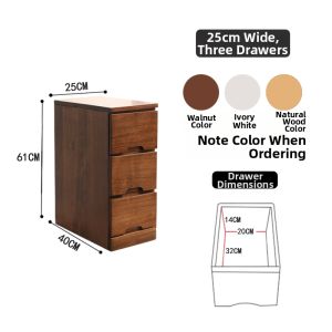 HENGDEMU | Solid Wood Thin Gap Storage Cabinet Drawer Style Narrow Chest