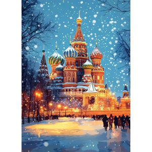 Scenic Snowscape Cityscape Winter Landscape Jigsaw Puzzle 500/1000/1200/2000PCS Stress Relief Puzzle Wall Art Decor Gift