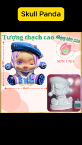 Tượng thạch cao Skull Panda M70 (Không kèm màu) Bé Tô Màu Tô Tượng decor