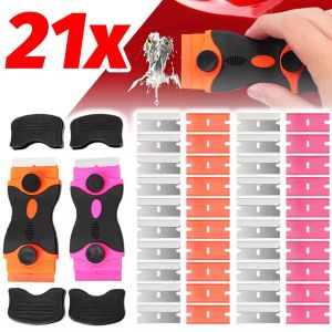 Efficient Car Window Tint Scraper UV Glue Remover Tool Kit Double Head Plastic Metal Blades Film Installation Removal Spatula