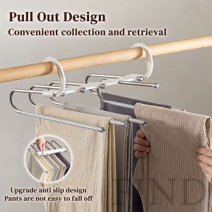 FIND 5 Layers Folding Pants Rack Multilayer Hanger Folding Storage for Pants Trousers Storage Rack