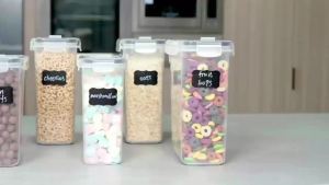 Cereal Containers Storage Set of 2/3/4 (2.5L 84oz) Airtight Food Storage Containers for Kitchen & Pantry Organization Cereal