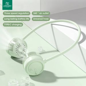 LORDWEY Portable Neck Fan Hands-Free Bladeless 3 Speeds Rechargeable Wearable Fan 360° Bendable for Travel Office Gym Men Women