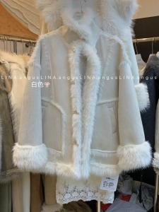 LINA Tuscan Style Thickened Mid-Length Fur Coat Luxury Feels Plush Leatherette Womens Outerwear Winter Collection