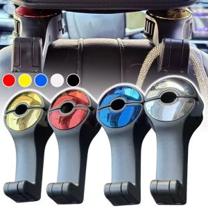 2PCS Multi-functional Car Seat Hook with Locking Buckle Adjustable Hidden Auto Headrest Front Rear Row Phone Holder Bags Organizer Hanging Storage Rack