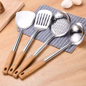 Stainless Steel Spatula Household Kitchen Utensils Kitchenware Frying Pan Spatula Sub Thickened Delicated Oven Mitts Handle Spatula