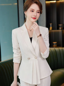 White Small Suit Set Womens New 2025 Spring Autumn High-End Feel Western Wear Outerwear Professional Formal Workwear