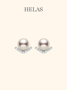 Helas | High Luster Akoya Pearl 18K Gold V-Shape Earrings