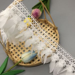 Vải Voan Thêu Ruy Băng Hoa Lỗ Tan Trong Nước Trang Trí Ren Cho Trang Phục Hanfu Và Phong Cách Lolita