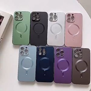 Luxury Deep Matte Magsafe Softcase for iPhone 14 Pro Max 14 Pro 14 Plus 14 13 Pro Max 13 Pro Dengan Lens Camera Protection Support Wireless Magnetic Charger Color Case Bahan Silikon Lembut Shockproof Cover Casing Ultra Trail Loop Watch Strap Design Soft