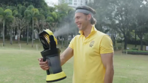 30000mAh Water Cooling Fan Portable Misting Fan with 7 Colors LED Light Camping Fan Air Cooling fan with 2L Water Tank