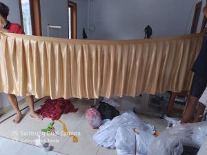 sekirting meja prasmanan pinggiran meja panjang 4 meter tinggi 80cm