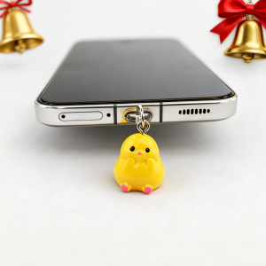1 Piece of Cute Little Yellow Chicken Dust Plug Cute Design Adorable Style Phone Dust Plug Keeps Your Phone Surrounded by Cuteness and Good Luck