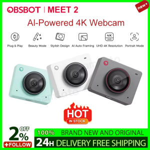 OBSBOT Meet 2 AI-Powered 4K Webcam with dual omni-directional micAI Framing & Autofocus 60 FPS for Streaming Meeting Gaming