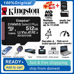 🔥100% sản phẩm gốc + Miễn phí vận chuyển + Bộ chuyển đổi gửi miễn phí + Đầu đọc thẻ🔥Kingston thẻ nhớ vải chọn cộng với thẻ MicroSD 128GB/256GB/512GB/1TB/2TB MicroSDXC