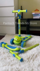 Disney Licensed Alien 3 in 1 Three Wheels Baby Children Scooter with Saddle Push Handle Foldable Height Adjustable 2 - 8 Age| The Perfect Christmas Gift 🎄