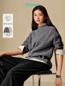 INMAN | Áo Sweater Form Rộng Màu Khối 100% Len Merino