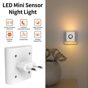 220V EU Plug in LED Night Light Motion Sensor Wall Lamp Up and Down Glowing Warm White Ambient Light for Stairs Bedrooms Hallway