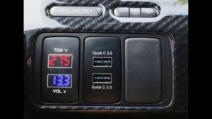 Đồng hồ điện áp Nhiệt độ kế điện tử Sạc nhanh 3.0 cho Honda Civic Gen 8 (2006 - 2011) Honda Civic 2006 - 2011