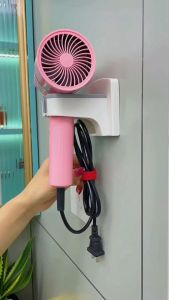 Wall-mounted Hair Dryer Holder ABS Bathroom Shelf Storage Hairdryer Holder Rack Organizer For Hairdryer Bathroom Organizer