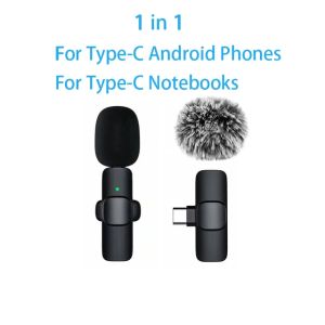 Wireless Lavalier Microphone Mini USB-C Noise Reduction for iPhone Android Live Streaming Interviews Portable Handheld Mic