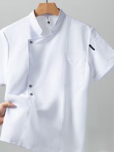 เสื้อเชิ้ตทำงานร้านอาหารสไตล์ยุโรป แขนยาว ทรงหลวม ผ้าฝ้ายผสมโพลีเอสเตอร์ ฤดูร้อน 2024 สำหรับผู้ชายและผู้หญิง