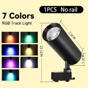 RGB Stage Spotlight LED Track Lamps Rail 16 Colors Party Light Remote Control Adjustable Disco Lighting For KTV Bar Dance Room