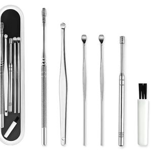 Alat Pembersih Telinga ISI 6 Lengkap Dengan Box Dan Kuas Stainless Tebal Berkualitas