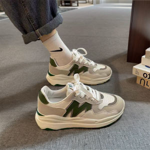 Womens Sporty Dad Shoes Casual Cross-Band Korean Style Net-Lined Glue-Welded Rubber Bottom round Toe Color Block Fashionable All-Match Spring Autumn Seasonal Shoes