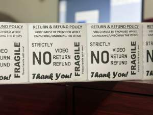 100Pcs 3in1 Thermal Sticker 4"x6" size RETURN&REFUND/FRAGILE/THANKYOU