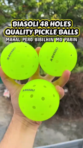 GRAB NOW! 48-Hole Bright Green Seamless Pickleball Ball - No Center Seam Stable Flight & Consistent Bounce for Indoor/Outdoor Courts COD!