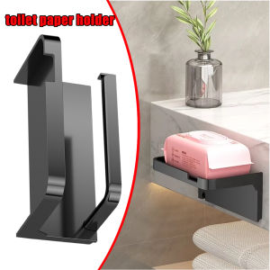 No Drill Toilet Paper Holder Wall Mounted Bathroom with Phone Stand and Storage Shelf Over Toilet Space Saving Organizer
