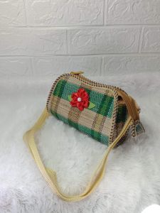 TAS ANYAMAN MENDONG MINI/ SOUVERNIR TAS ETNIK/TAS WANITA KOTEK BUNGA