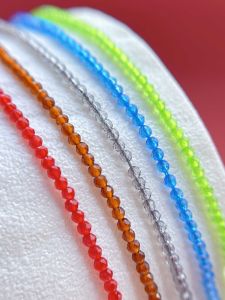 Flashy Half-Finished Products 2mm round Beads Facet Cut Loose Beads DIY Tassel Pendant Clavicle Chain Accessories