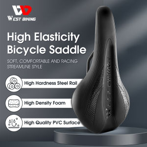 WEST BIKING Bicycle Saddle Bike Seat Mountain Road Bicycle Cushion Skid-proof Soft PU Leather Saddle