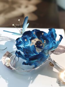 Blue Dream Original Non-Woven Fabric Flower Hairpin High-End New Chinese Style Ancient Hanfu Hair Accessories Vintage Court Style