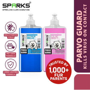 SPARKS Parvo Guard Pet Surface Disinfectant & Deodorizer | OxyGuard Clean | Spray/Mop No Residue 1L