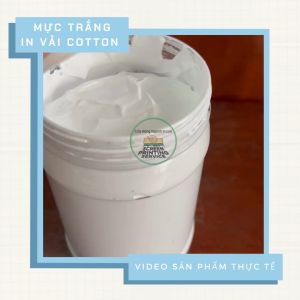 Mực trắng in lụa trên vải cotton vải bố hàng chất lượng cao