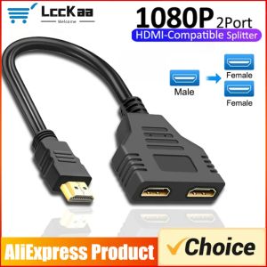 1 in 2 Out HDMI-compatible Splitter Cable 1080P Male To Female Dual Port HDMI-Compatible HDTV Adapter for Laptop TV Box Monitor