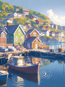 500 1000 1200 2000pcs Puzzle Fun Anchors Rest Nordic Bay Colorful Houses And Swaying Boats For Adults Family Game Brain Teaser