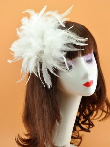 European Style Brides Red and White Feather Hair Clip Dance Stage Performance Large Flower Hair Accessory Chest Pin Hair Decorations