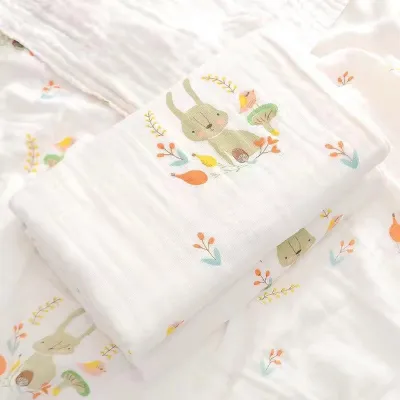 TIANKE | ผ้าขนหนูอาบน้ำลายหมีแพนด้าสำหรับทารก ทำจากฝ้ายบริสุทธิ์