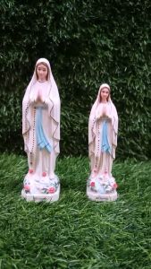 Tượng Đức Mẹ Lộ Đức cao 16cm 13cm 9cm chất liệu gốm sứ trang trí xe hơi quà tặng công giáo