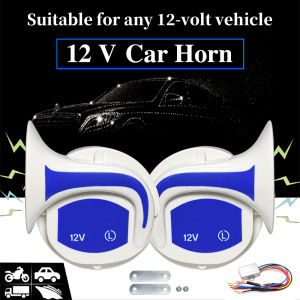 12V Universal Waterproof Car Snail Horn 8 Sounds 18 Voices Tone Super Loud 115DB Music Speaker Motorcycle Horn Snailhorn 1Pairs