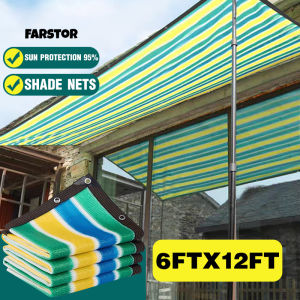 Sunshade Net Anti-Uv 95% Shade Outdoor Garden Net Farm Net Car Cover Sunblock For camping  Thickened Blue and white