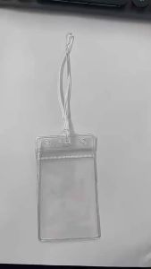 ۞ 10 Pcs Transparent Name ID Badge Holder Waterproof Thick Vertical Business Card Holder Protectors with Resealable Zip