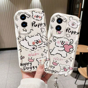 Vivo Y36 Phone Case Cute Line Dog Cartoon Silicone Protective Cover Anti-Fall Trendy Style Men Women Bracelet Creative Ins